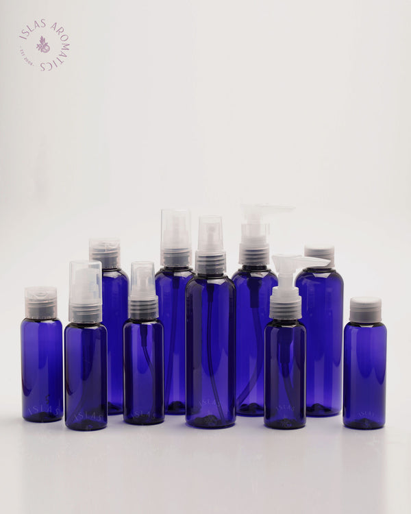 Blue Bottles w/ Clear Covers
